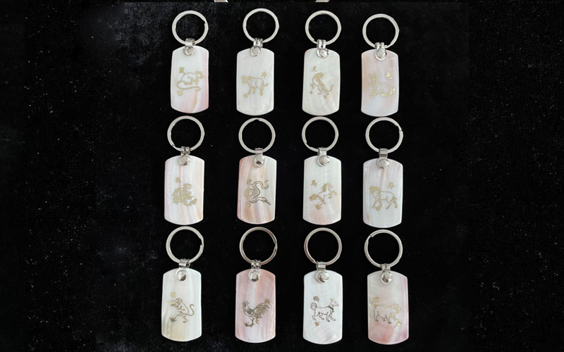 十二生肖贝壳钥匙扣