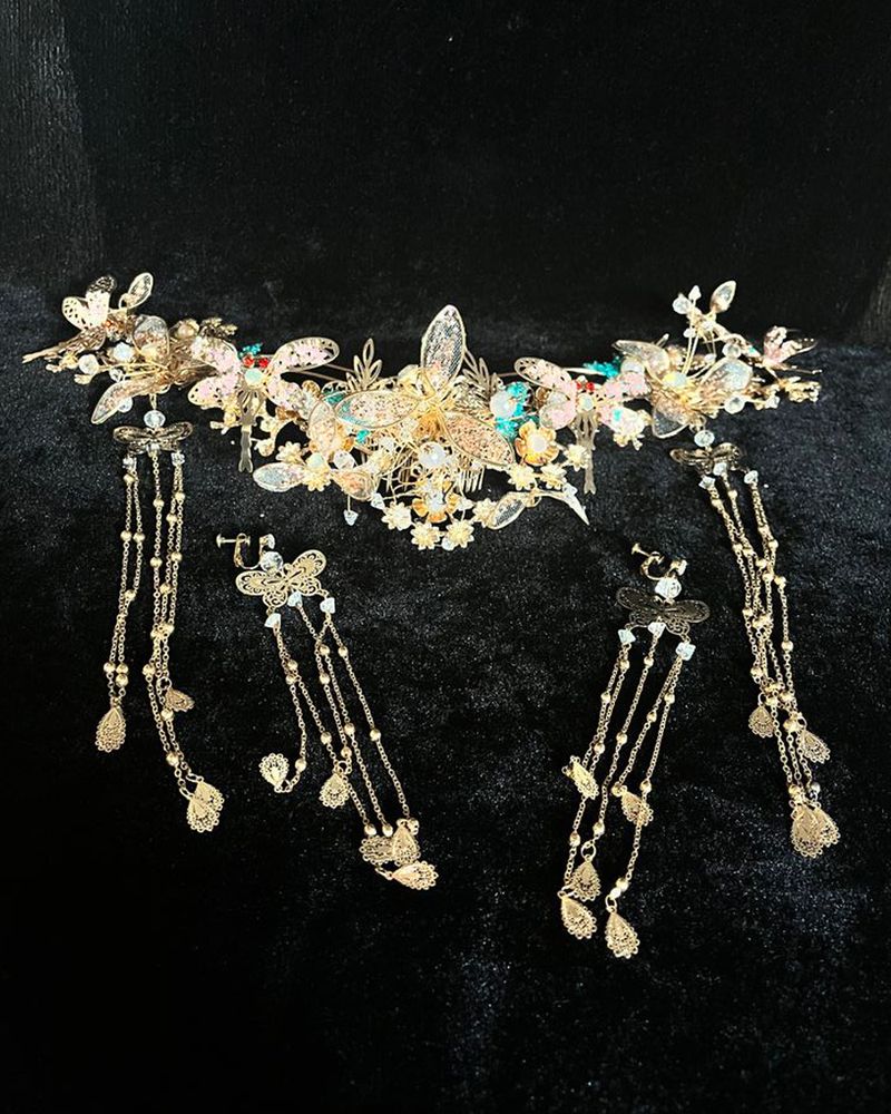 珍珠头饰、耳饰